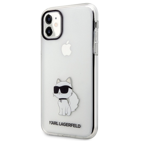 Original Handyhülle IPHONE 11 / XR Karl Lagerfeld Hardcase Ikonik Choupette (KLHCN61HNCHTCT) transparent