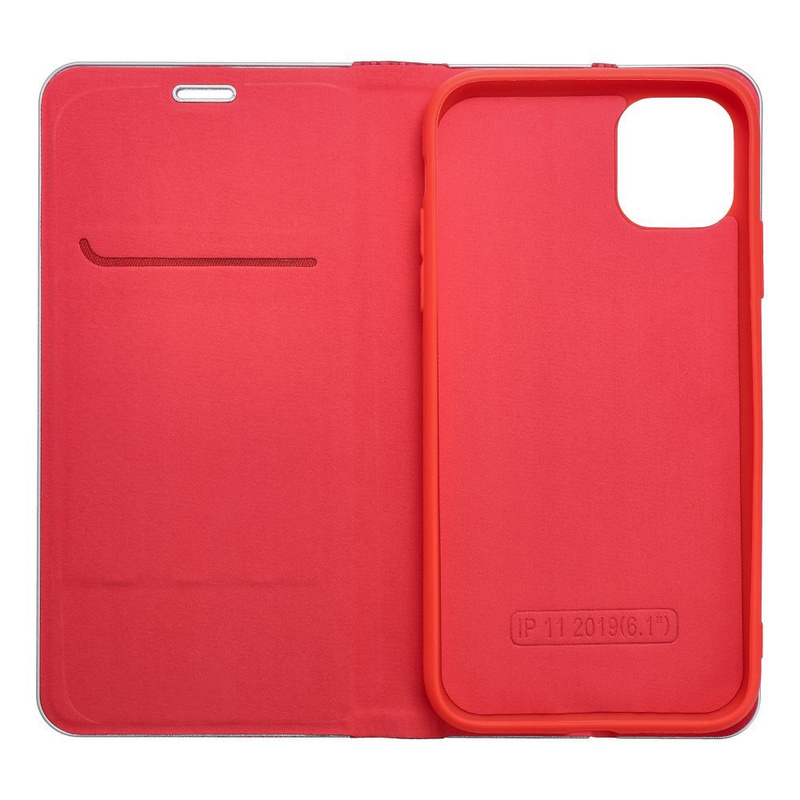 Kabura LUNA Book Carbon do IPHONE 16 czerwony