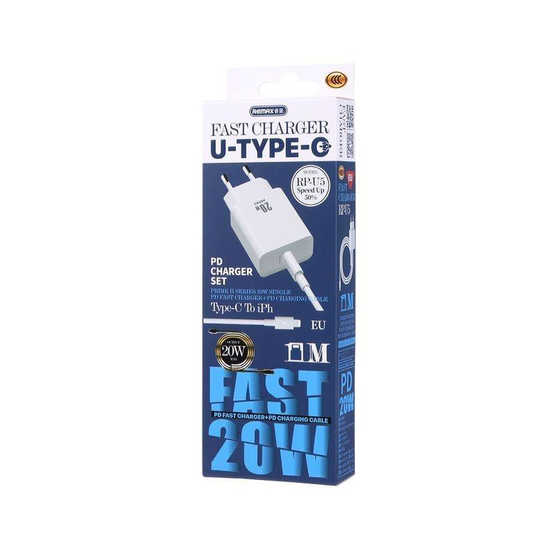 ŁAD SIEC REMAX PRIME II SERIES 20W RP-U5 + KABEL USB-C/LIGHTNING 1M