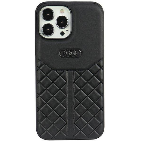 Audi Echtleder iPhone 13 Pro Max 6,7&quot; schwarz/schwarz Hardcase AU-TPUPCIP13PM-Q8/D1-BK