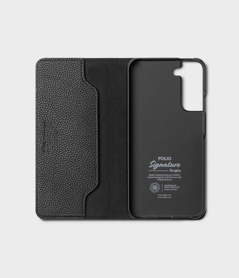 Ringke Folio Signature Flip Leather Case for Samsung Galaxy S22 + (S22 Plus) Black (FSS118R262)
