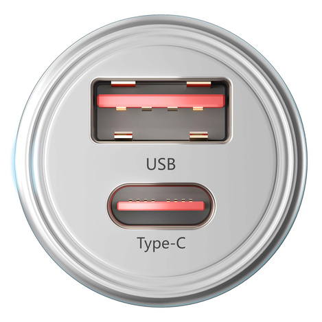 Ładowarka samochodowa 3mk Hyper Car Charger 45W USB-C USB-A - srebrna