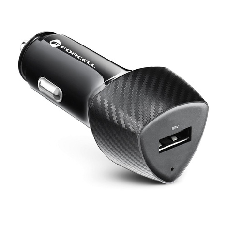 FORCELL CARBON ładowarka samochodowa USB QC 3.0 18W CC50-1A czarny (Total 18W)