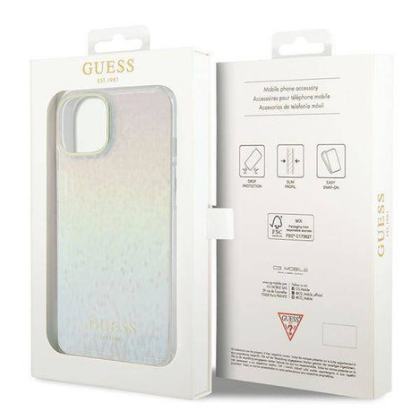 Etui Guess IML Faceted Mirror Disco Iridescent na iPhone 15 - wielokolorowe