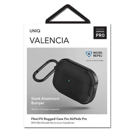 UNIQ etui Valencia AirPods Pro czarny/midnight black Antimicrobial