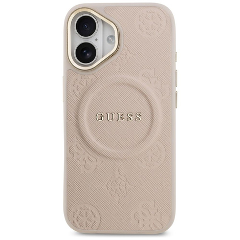 GUESS futerał do IPHONE 17 kompatybilny z MagSafe GUHMP17SPSAMSECP (PU W/ Peony Hot Stamp) różowy
