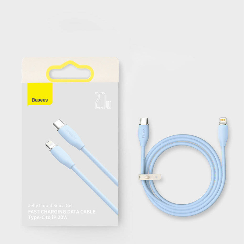 Baseus cable, USB Type C - Lightning 20W cable, 1.2 m long Jelly Liquid Silica Gel - black