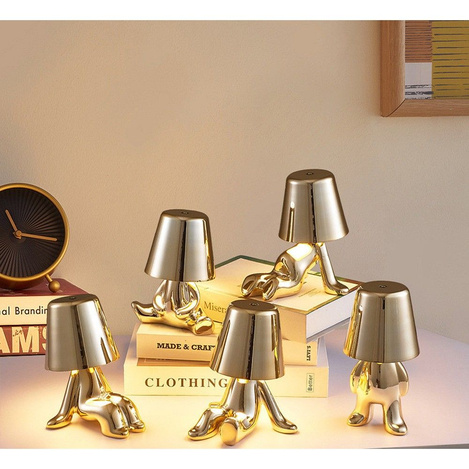 Lampka nocna GOLD MAN Art Deco siedzący (wzór 6) MLTL
