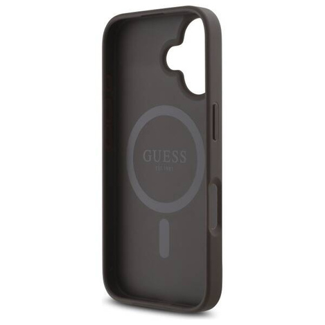 Etui Guess 4G Small Classic MagSafe na iPhone 16 - brązowe