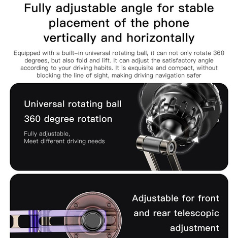 FORCELL F-Grip IronSecure uchwyt samochodowy do szyby/deski magnetyczny czarny