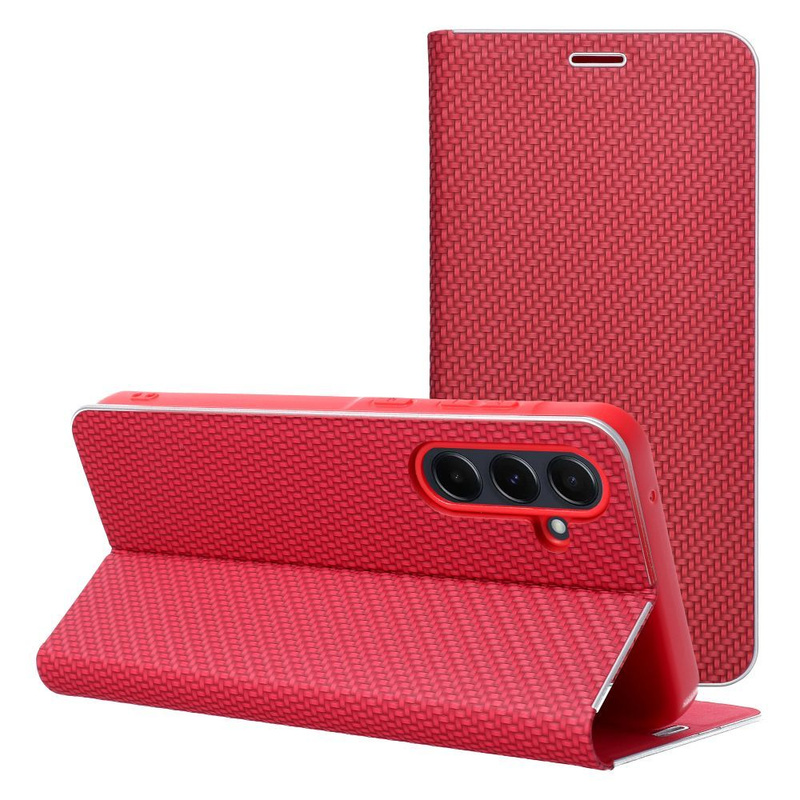 Kabura LUNA Book Carbon do SAMSUNG A56 5G czerwony