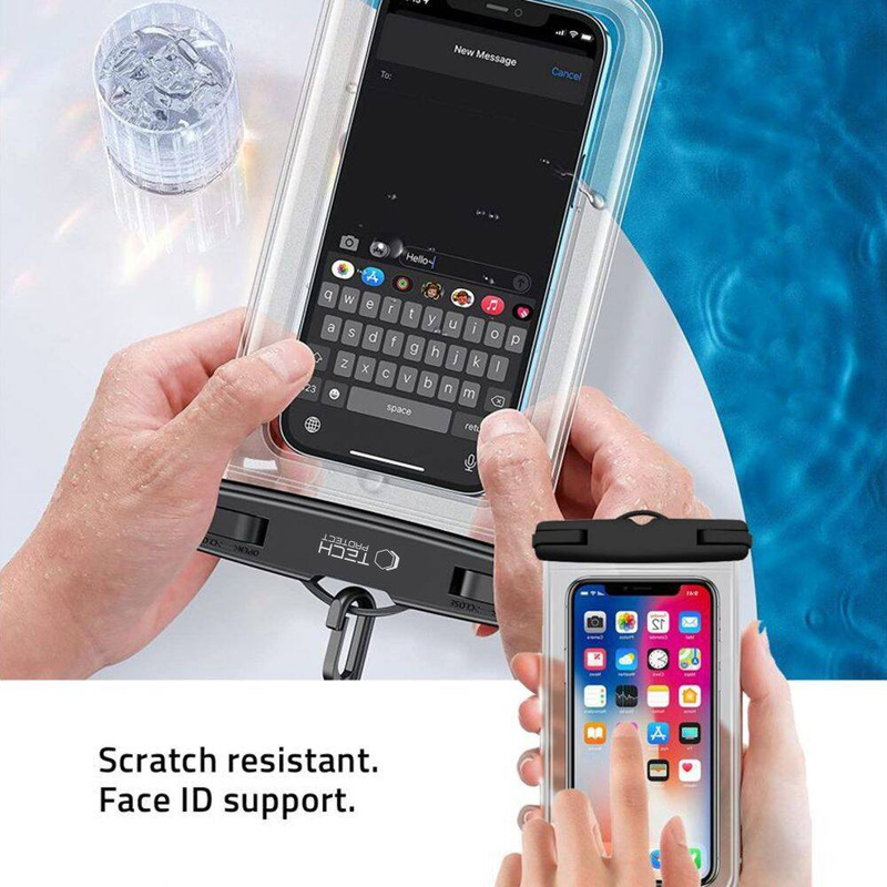TECH-PROTECT UNIVERSAL WATERPROOF CASE BLACK/CLEAR