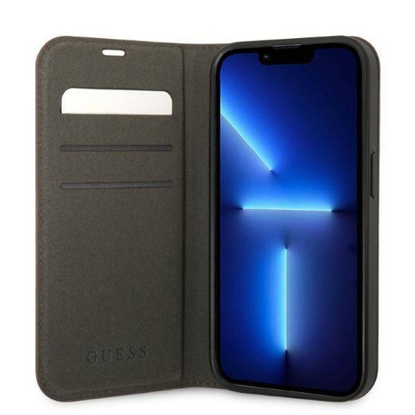 Guess 4G Metal Camera Outline Booktype Case - Etui iPhone 14 Pro Max (brązowy)