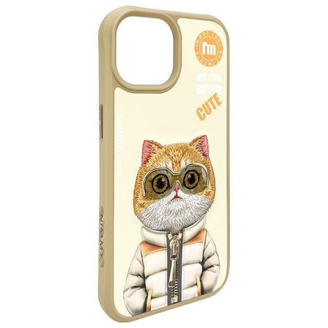 Nimmy etui iPhone 15 6.1" khaki           Cool&Cute 2.0 Cat