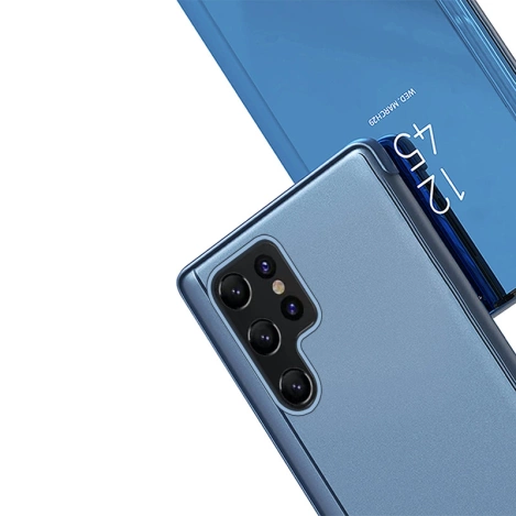 Clear View Case für Samsung S24 Ultra mit Klappe – blau