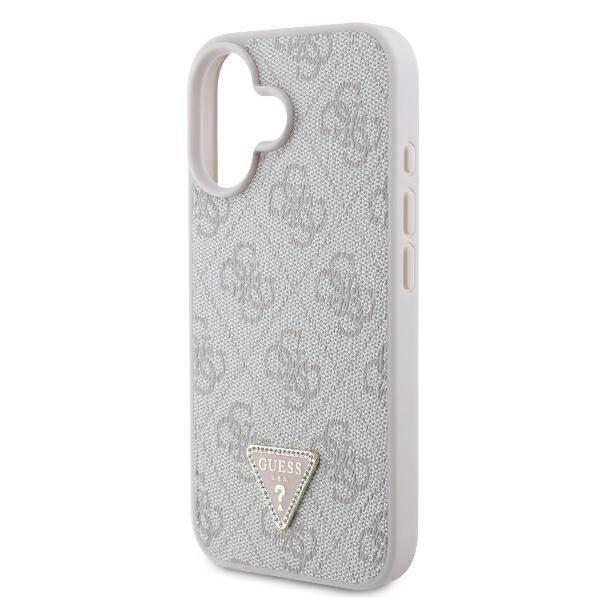Guess GUHCP16SP4TDPP iPhone 16 6.1" różowy/pink hardcase Leather 4G Triangle Strass MagSafe