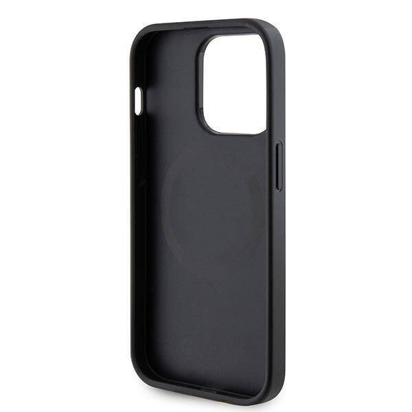 Etui Guess Saffiano MagSafe do iPhone 15 Pro - czarne