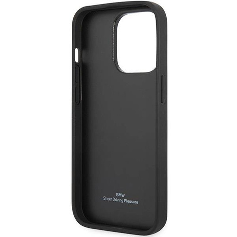 Original Handyhülle IPHONE 14 PRO BMW Leather Quilted (BMHCP14L22RQDK) schwarz