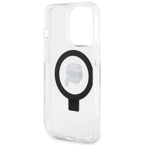 Karl Lagerfeld KLHMP15LHMRSKHH iPhone 15 Pro 6,1&quot; weiß/weiß Hardcase Ring Stand Karl Head MagSafe