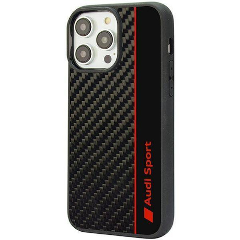Audi Carbon Fiber Stripe iPhone 14 Pro 6,1&quot; schwarz/schwarz Hardcase AUS-TPUPCIP14P-R8/D1-BK