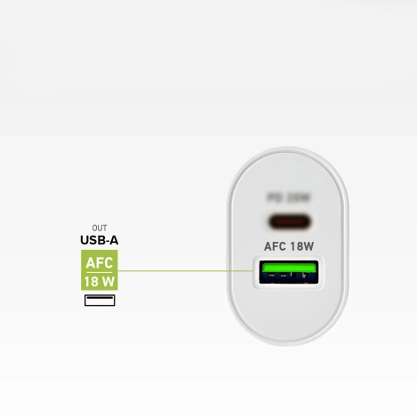 SBS TETRPD20W 20W USB-A USB-C Wall Charger with Power Delivery - White