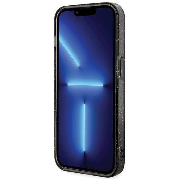 Karl Lagerfeld Karl&amp;Choupette Glitter MagSafe Hülle für iPhone 15 Pro – Schwarz