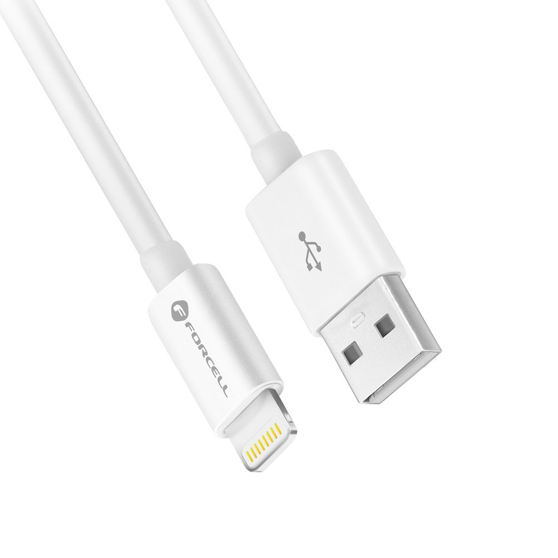 FORCELL kabel USB A do Lightning 8-pin MFi 2,4A/5V 12W C703 1m biały