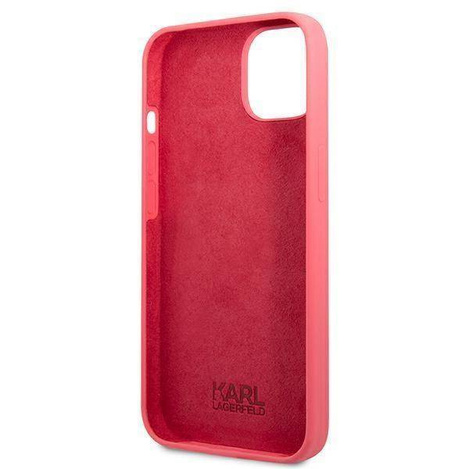 Karl Lagerfeld KLHCP13MSLMP1PI iPhone 13 6.1 "Hardcase fuchsia / fuchsia Silicone Plaque