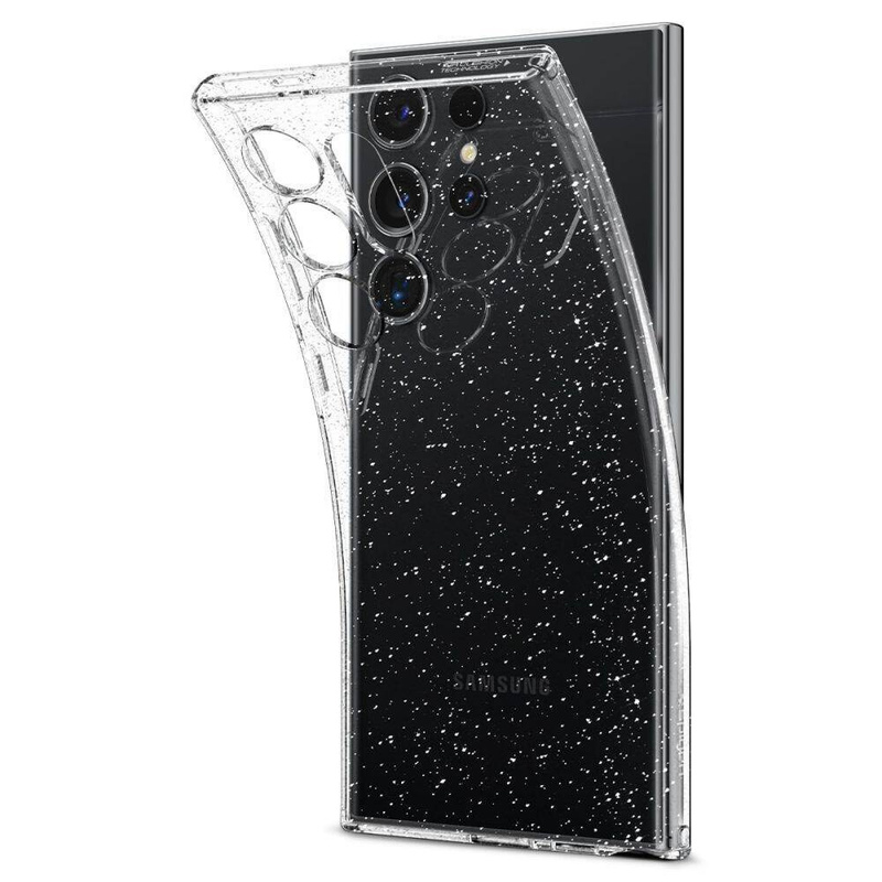 Spigen Liquid Crystal Hülle für Samsung Galaxy S24 Ultra – transparent und glitzernd