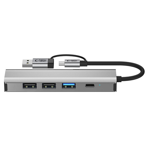 TECH-PROTECT HB03 HUB ADAPTER 5IN1 TYPE-C + USB2.0 + USB3.0 + RJ45 SPACE GREY