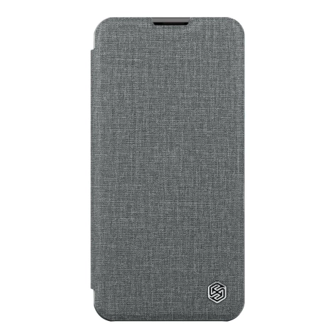 Nillkin Qin Cloth Pro Case Schutzhülle für iPhone 14 Plus, Kamera-Abdeckung, Holster-Abdeckung, Klapphülle, Grau