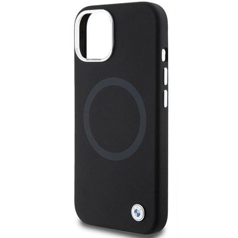 BMW Signature Liquid Silicone MagSafe Hülle für iPhone 15 Plus – Schwarz