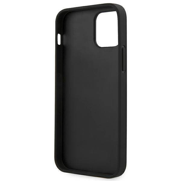 Original Handyhülle IPHONE 12 / 12 PRO Guess Hard Case 4G Metal Gold Logo (GUHCP12MG4GFGR) grau