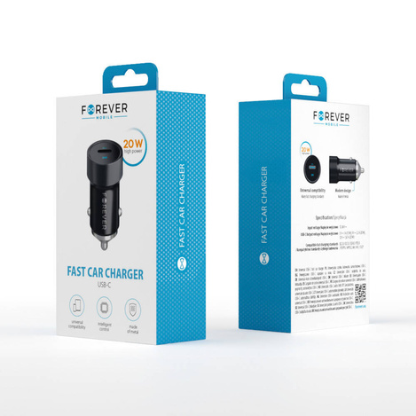 Forever ładowarka samochodowa PD3.0 CC-06 1x USB-C 20W czarna