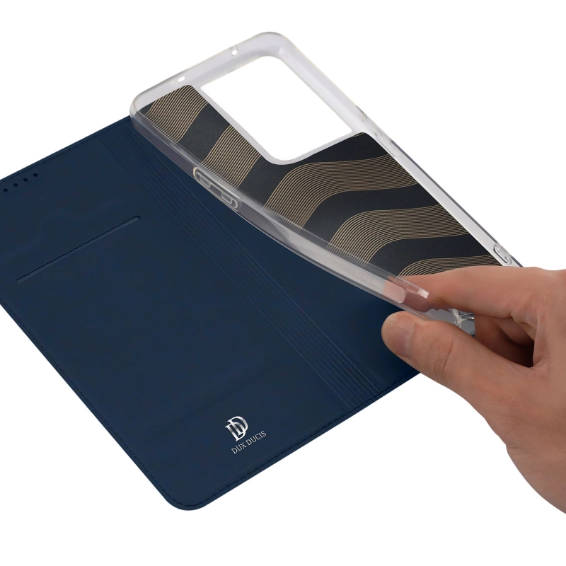 Dux Ducis Skin Pro Hülle für Oppo Reno 8 Pro Flip Cover Card Wallet Stand blau