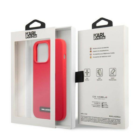 Oryginalne Etui IPHONE 13 PRO Karl Lagerfeld Hardcase Silicone Plaque czerwone