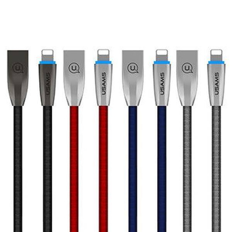 USAMS Kabel pleciony U-Light Lightning niebieski/blue 1,2m IPZSUSB03 (US-SJ182)