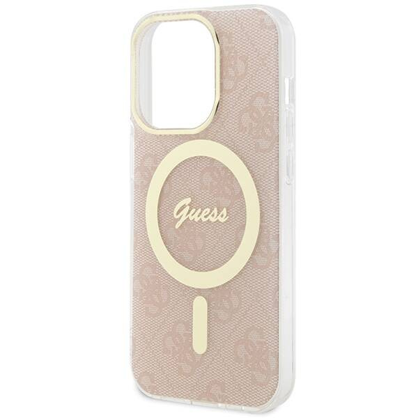 Oryginalne Etui GUESS hardcase IML 4G MagSafe GUHMP15LH4STP do Iphone 15 Pro różowy