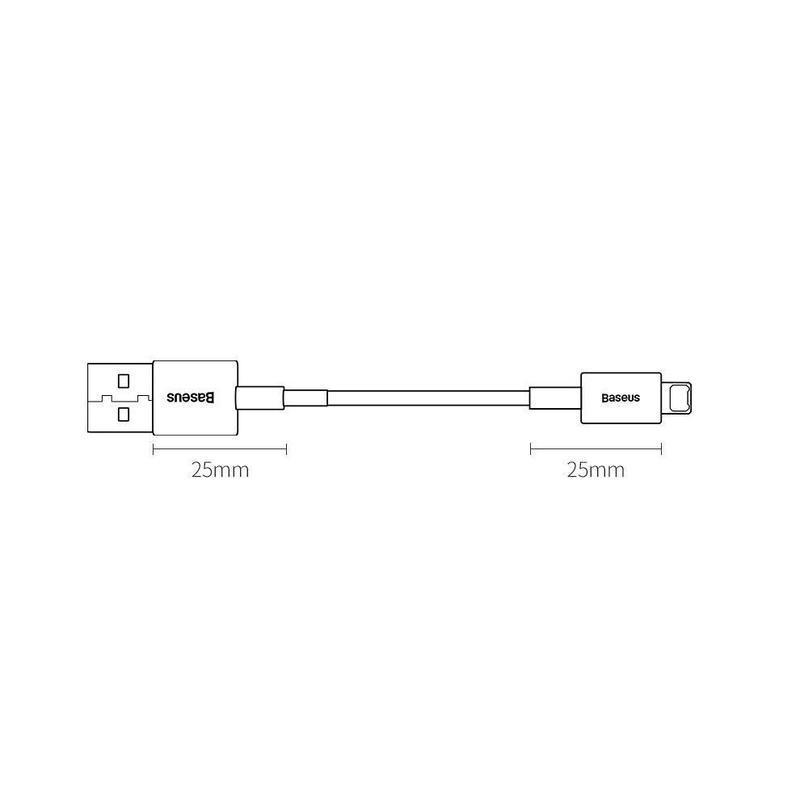 Baseus Superior kabel USB - Lightning 2,4A 0,25 m Biały (CALYS-02)