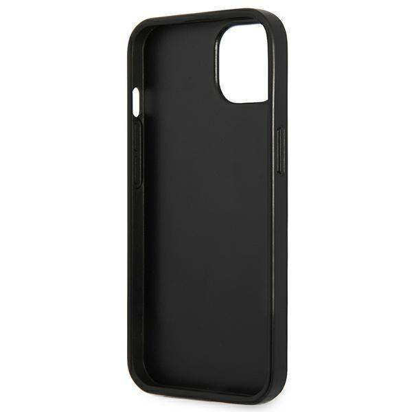Original Handyhülle IPHONE 14 PLUS Guess Hardcase Saffianotriangle Logo (GUHCP14MPSATLG) silber