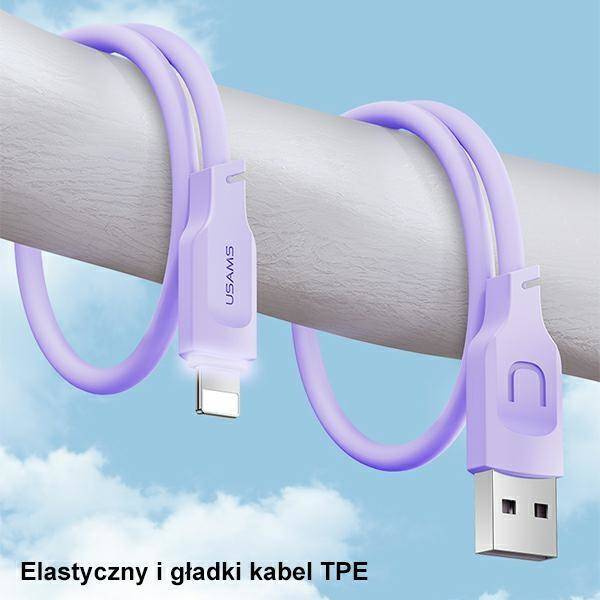 USAMS Kabel lightning Fast Charging 2,4A Lithe Series 1,2m czarny/black SJ565USB01(US-SJ565)