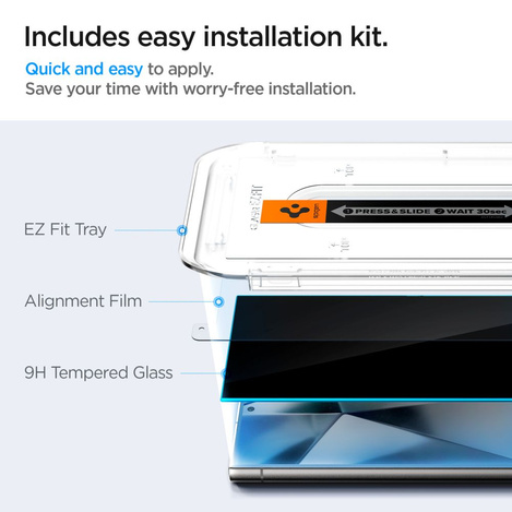 Szkło hartowane Spigen Glas.tR EZ Fit Privacy na Samsung Galaxy S24 Ultra - 2 szt.