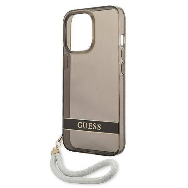 Guess GUHCP13LHTSGSK iPhone 13 Pro / 13 6,1 &quot;schwarz / schwarzes Hardcase Translucent Stap