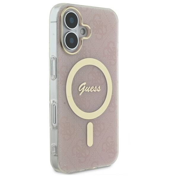 Original Case IPHONE 16 PLUS Guess Hardcase IML 4G MagSafe (GUHMP16MH4STP) pink