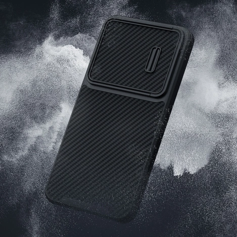 Nillkin Synthetic Fiber S Case für Samsung Galaxy S23+, Kameraabdeckung, schwarz