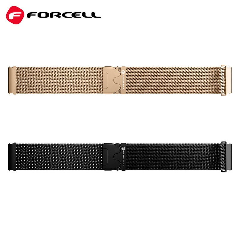Pasek do Samsung Galaxy Watch Forcell F-Design FS10 stal 22 mm czarny