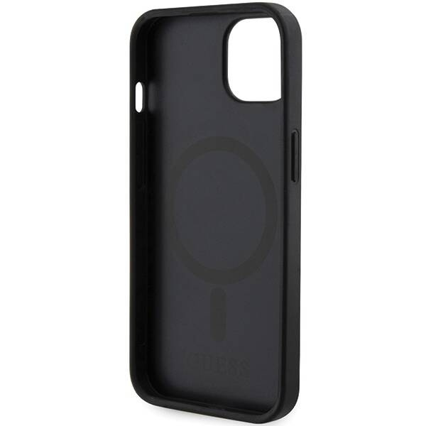 Original Handyhülle IPHONE 13 / 14 / 15 Guess Hardcase IML 4G MagSafe (GUHMP15SHGCFSEK) schwarz