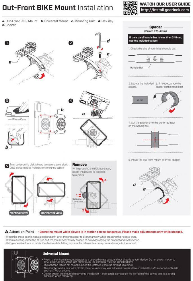 Spigen Gearlock Mf100 Out Front Bike Mount