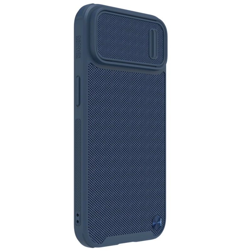Nillkin Textured S Case for iPhone 14 Plus, armored cover with camera cover, blue