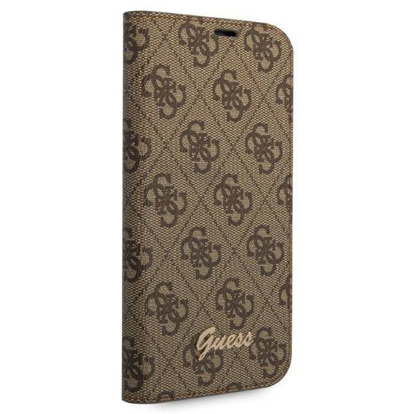 Guess 4G Metal Camera Outline Booktype Case - Etui iPhone 14 Pro Max (brązowy)